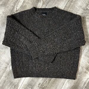 Built By Wendy Library Crew 100% Wool Sweater Medium Charcoal Gray Knit